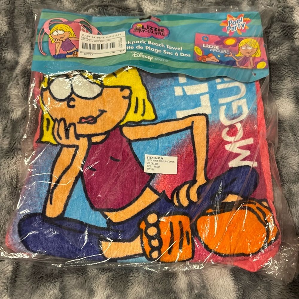 Lizzie McGuire Beach Towel Backpack NWT